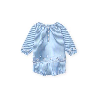 Ralph Lauren Stripe Top & Bloomer Set Blue/white 12m
