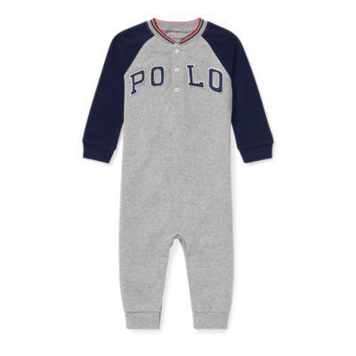 Ralph Lauren Cotton Mesh Henley Coverall Andover Heather 3m