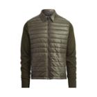 Ralph Lauren Paneled Full-zip Sweater Heather/forest Moss