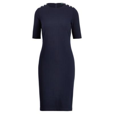 Ralph Lauren Ponte Sheath Dress Rl Navy