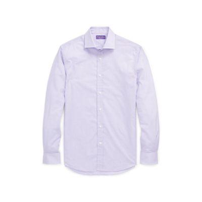 Ralph Lauren Checked Cotton Dress Shirt White And Purple