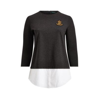 Ralph Lauren Layered Bullion-crest Top Dark Gents Heather