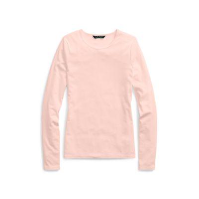 Ralph Lauren Ribbed Stretch Cotton T-shirt Pale Rose Mp