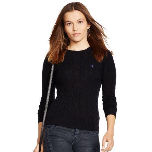 Polo Ralph Lauren Cable Knit Crewneck Sweater Polo Black
