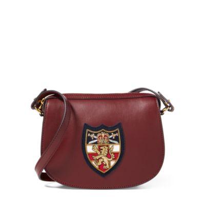 Ralph Lauren Bullion-patch Leather Mini Bag Oxblood