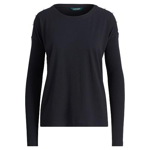 Ralph Lauren Lauren Button-trim Cotton Top