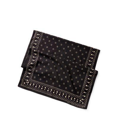 Ralph Lauren Polka-dot Cotton Oblong Scarf Faded Black