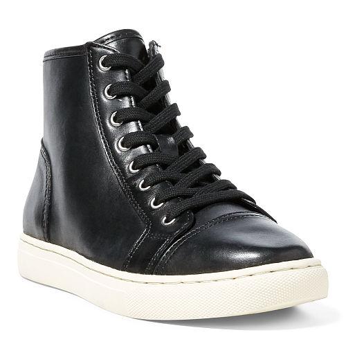 Ralph Lauren Lauren Calfskin High-top Sneaker Black