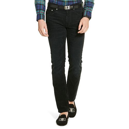 Polo Ralph Lauren Varick Slim Straight Corduroy Polo Black