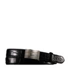 Ralph Lauren Alligator Engine-buckle Belt Black