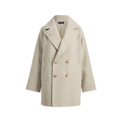 Ralph Lauren Double-breasted Merino Coat Natural Heather