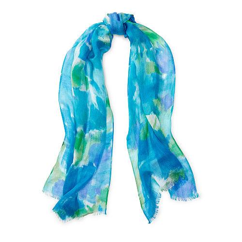 Ralph Lauren Lauren Nina Floral Scarf Light Blue