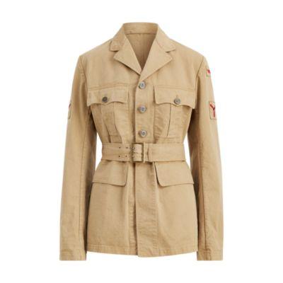Ralph Lauren Afton Twill Safari Jacket Military Drill