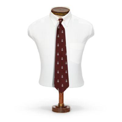 Ralph Lauren Handmade Silk Club Tie Burgundy Silver