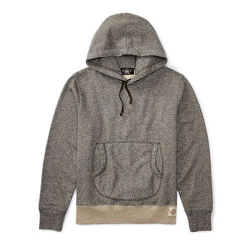 Ralph Lauren Rrl Cotton-blend-fleece Hoodie Graphite Heather Siro