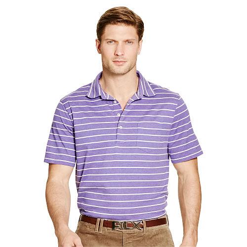 Ralph Lauren Polo Golf Striped Pima Lisle Polo Shirt Wild Berry Heather/white