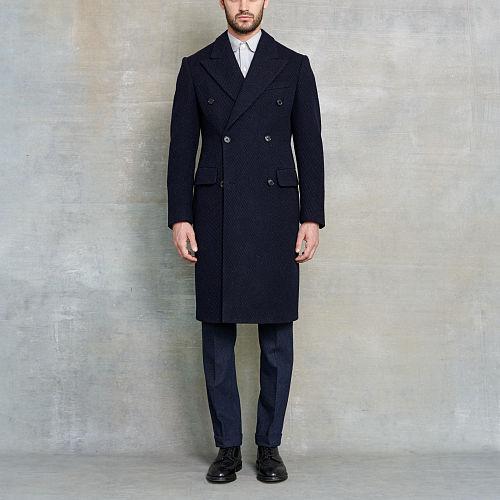 Ralph Lauren Rrl Wool-cotton Twill Topcoat Midnight