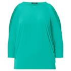 Ralph Lauren Lauren Woman Cutout-shoulder Jersey Top Tropic Turquoise