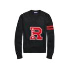 Ralph Lauren Merino Wool V-neck Sweater Black W/ Salsa