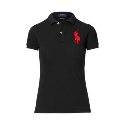 Ralph Lauren Skinny Fit Big Pony Polo Shirt Polo Black