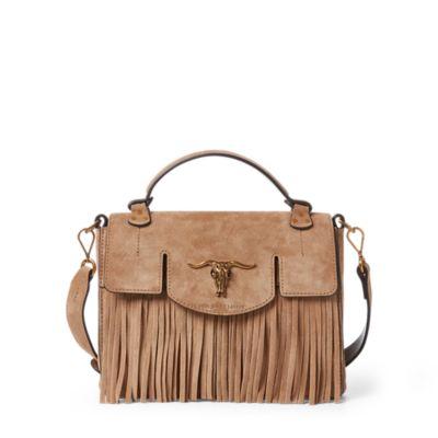 Ralph Lauren Suede Small Schooly Bag Bisque