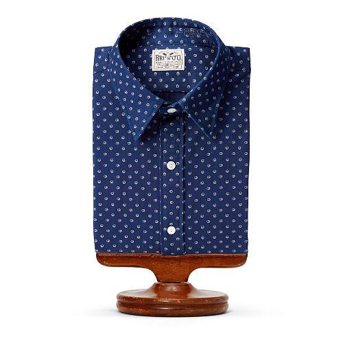 Ralph Lauren Rrl Eli Indigo Cotton Dress Shirt Rl 862 Indigo White