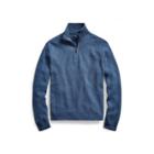 Ralph Lauren Tussah Silk Half-zip Sweater Derby Blue Heather