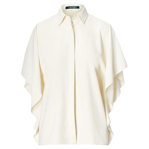 Ralph Lauren Lauren Draped Button-down Blouse Herbal Milk