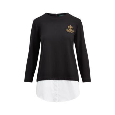 Ralph Lauren Layered Bullion Patch Shirt Polo Black Sp