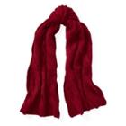 Ralph Lauren Rope Cable-knit Wool Scarf Wine