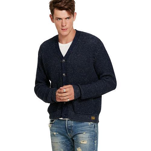 Ralph Lauren Denim & Supply Waffle-knit Cotton Cardigan Indigo