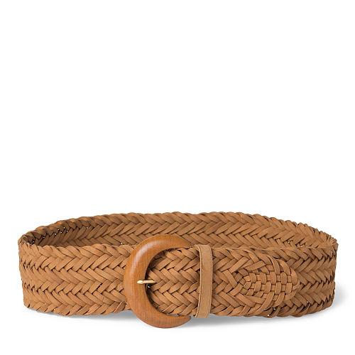 Ralph Lauren Woven Leather Belt Sandy