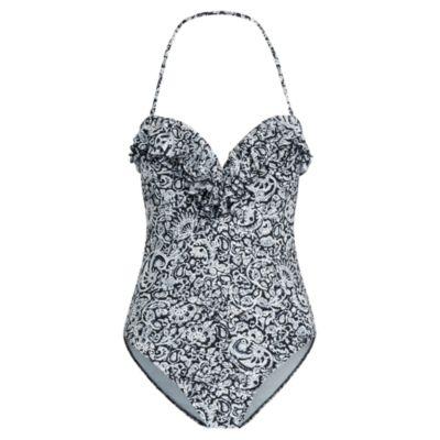Ralph Lauren Floral Bandeau One-piece Indigo
