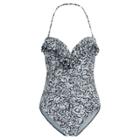Ralph Lauren Floral Bandeau One-piece Indigo