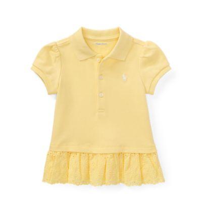 Ralph Lauren Eyelet Polo Dress & Bloomer Wicket Yellow 9m