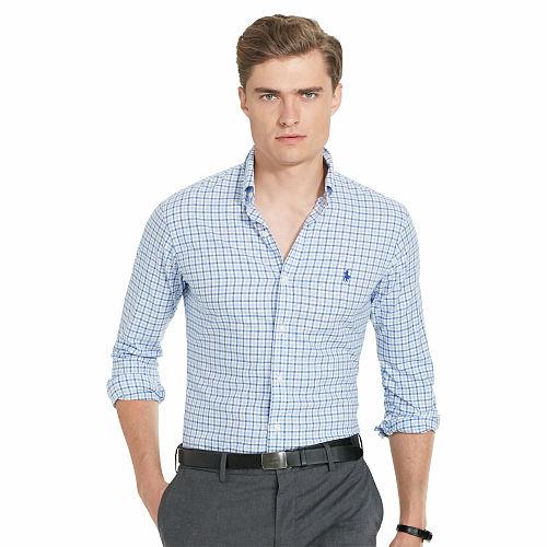 Polo Ralph Lauren Plaid Twill Sport Shirt White/blue Multi