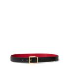 Ralph Lauren Dryden Reversible Leather Belt Black/crimson