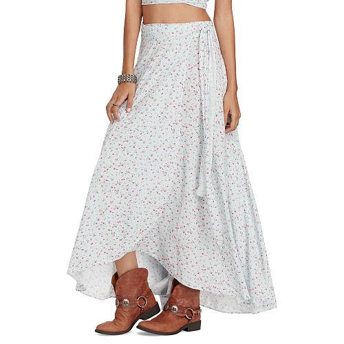 Ralph Lauren Denim & Supply Floral-print Wrap Maxiskirt Blue Floral
