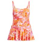 Ralph Lauren Lauren Woman Skirted One-piece Swimsuit Orange Multi