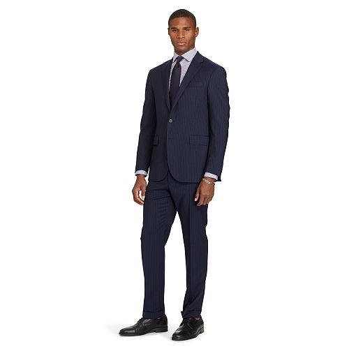 Polo Ralph Lauren Polo Pinstripe Wool Suit Navy And White