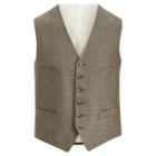 Ralph Lauren Glen Plaid Linen Vest Brown/tan