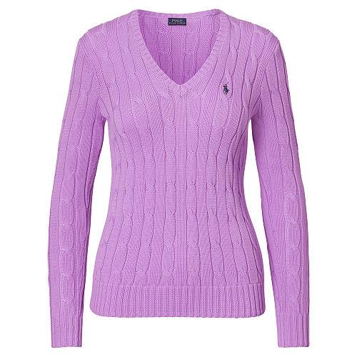 Polo Ralph Lauren Cable-knit Side-slit Sweater Laguna Pink