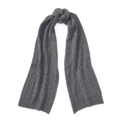 Ralph Lauren Cable-knit Cashmere Scarf Antique Hthr