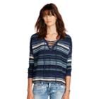 Ralph Lauren Denim & Supply Lace-up Cotton Sweater Blue Multi