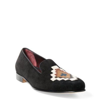 Ralph Lauren Collis Beaded Suede Slipper Black/multi