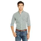Polo Ralph Lauren Striped Poplin Sport Shirt Pine Green/white