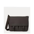 Ralph Lauren Aniline Calfskin Messenger Bag Charcoal