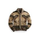 Ralph Lauren Hand-knit Cardigan Cream Green Brown