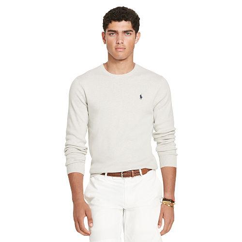 Polo Ralph Lauren Pima Cotton Cable Sweater Light Grey Heather