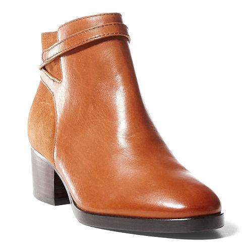 Ralph Lauren Lauren Damara Leather-suede Bootie Polo Tan
